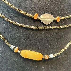 Silpada N1928 60 inch sterling silver, serpentine, pearl,glass bead necklace .